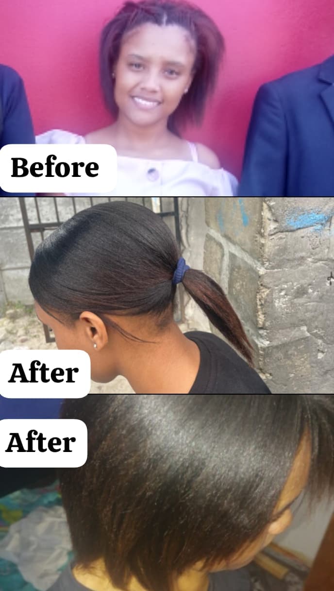 Customer-submitted before-and-after hair journey 4